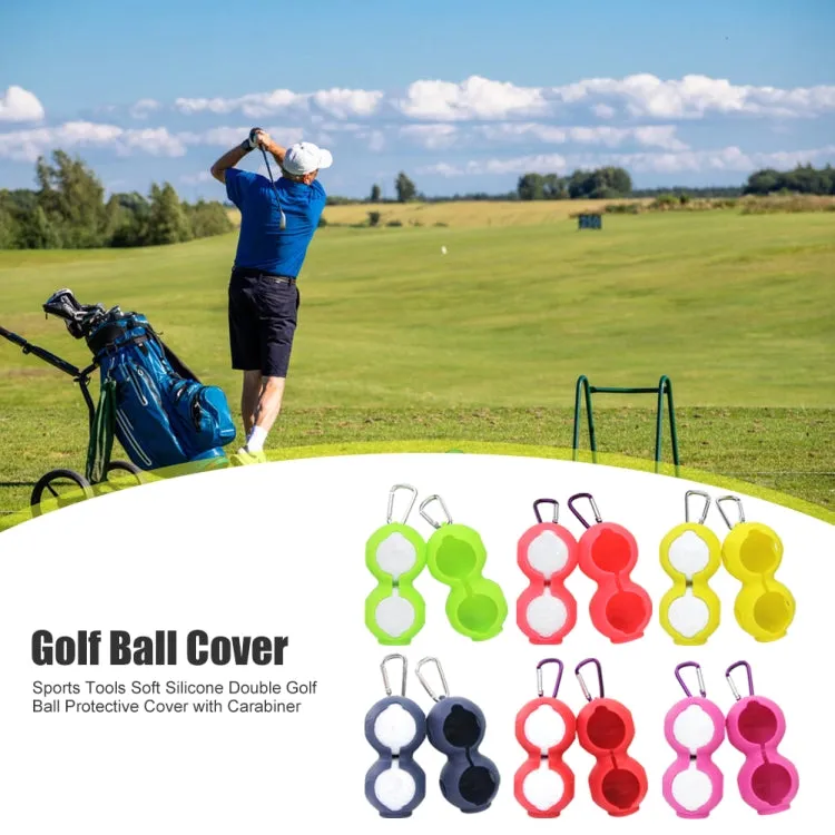 2 PCS Golf Silicone Double-ball Protective Sleeve(Black)