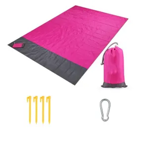 200Cm X 210Cm Foldable Waterproof And Sandproof Beach Blanket F49-8-910 Pink