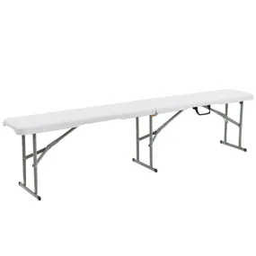 6 Feet Portable Picnic Folding Bench 550 lbs Limited with Carrying Handle