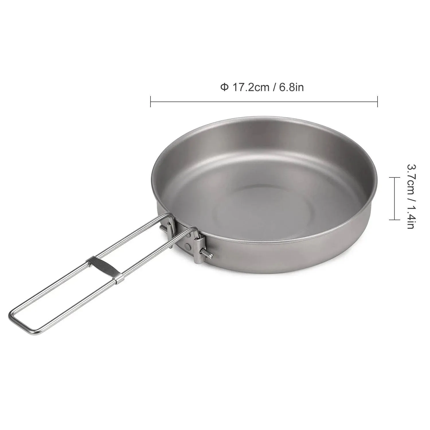 750ml/1000ml Ultralight Titanium Frypan Outdoor Camping Hiking Tableware Cookware Picnic Cooking Frying Pan