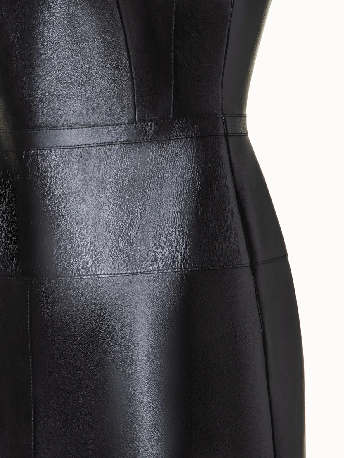 A-Line Sheath Dress in Lacquered Leather