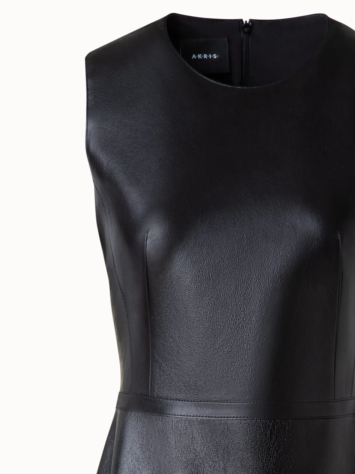 A-Line Sheath Dress in Lacquered Leather