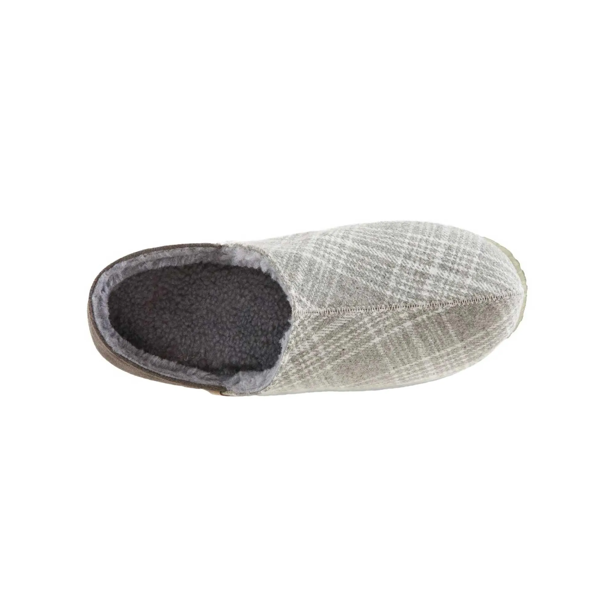 Acorn Men's Slippers - Parker Algae Sole Grey Plaid Flannel, Large | A20158GPLML