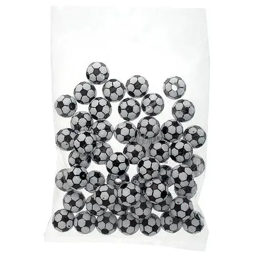 Acrylic Sports Bead Soccer 18mm White/Black