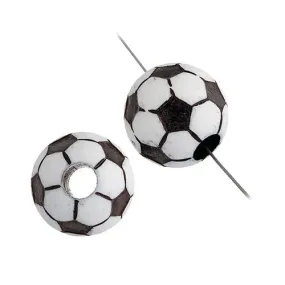 Acrylic Sports Bead Soccer 18mm White/Black