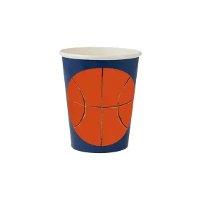 Basketball Cups, Set of 8 Basketball Cups by Meri Meri, Holds 9 Ounces