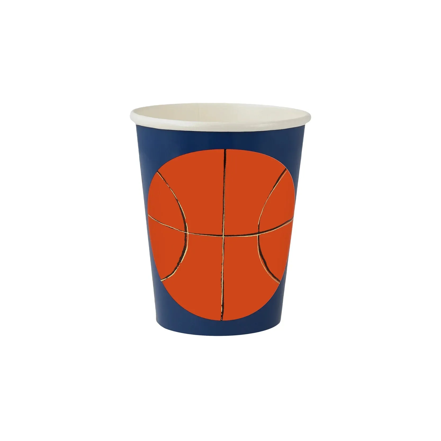 Basketball Cups, Set of 8 Basketball Cups by Meri Meri, Holds 9 Ounces