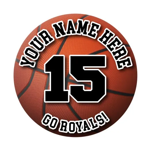 Basketball Sticker or Magnet | with Custom Team and Player Info