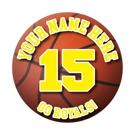 Basketball Sticker or Magnet | with Custom Team and Player Info