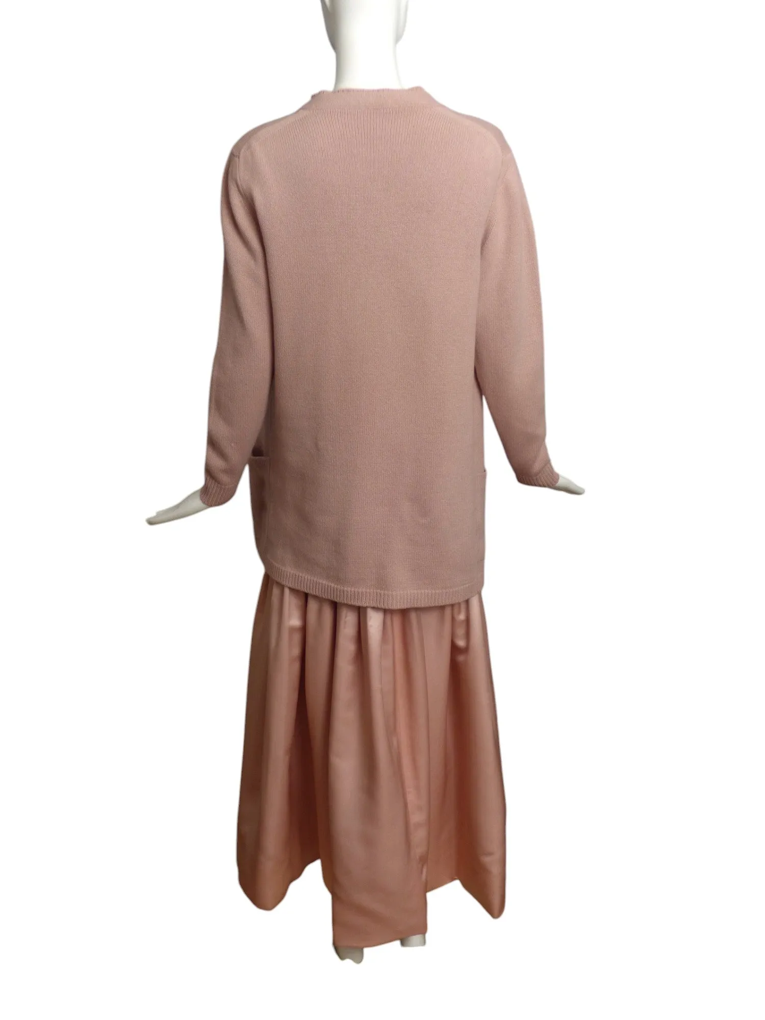 BILL BLASS- Fall 1984 3pc Pink Cardigan Ensemble, Size