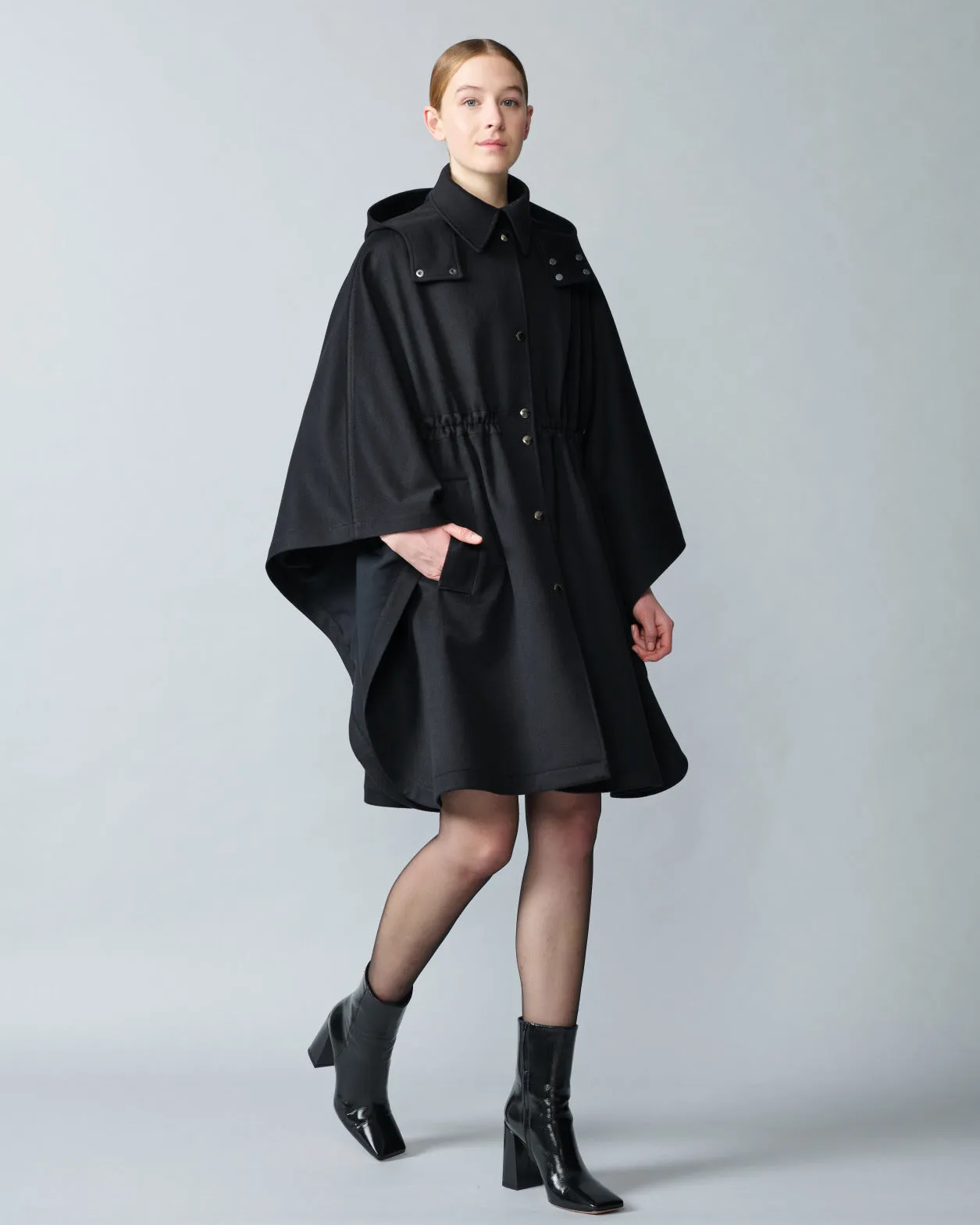 Cashmere Cape with Detachable Hood and Storm-System® Finish