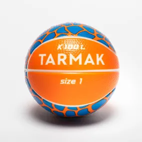 Children's basketball, size 1, foam - K100 Mini Kids TARMAK, orange