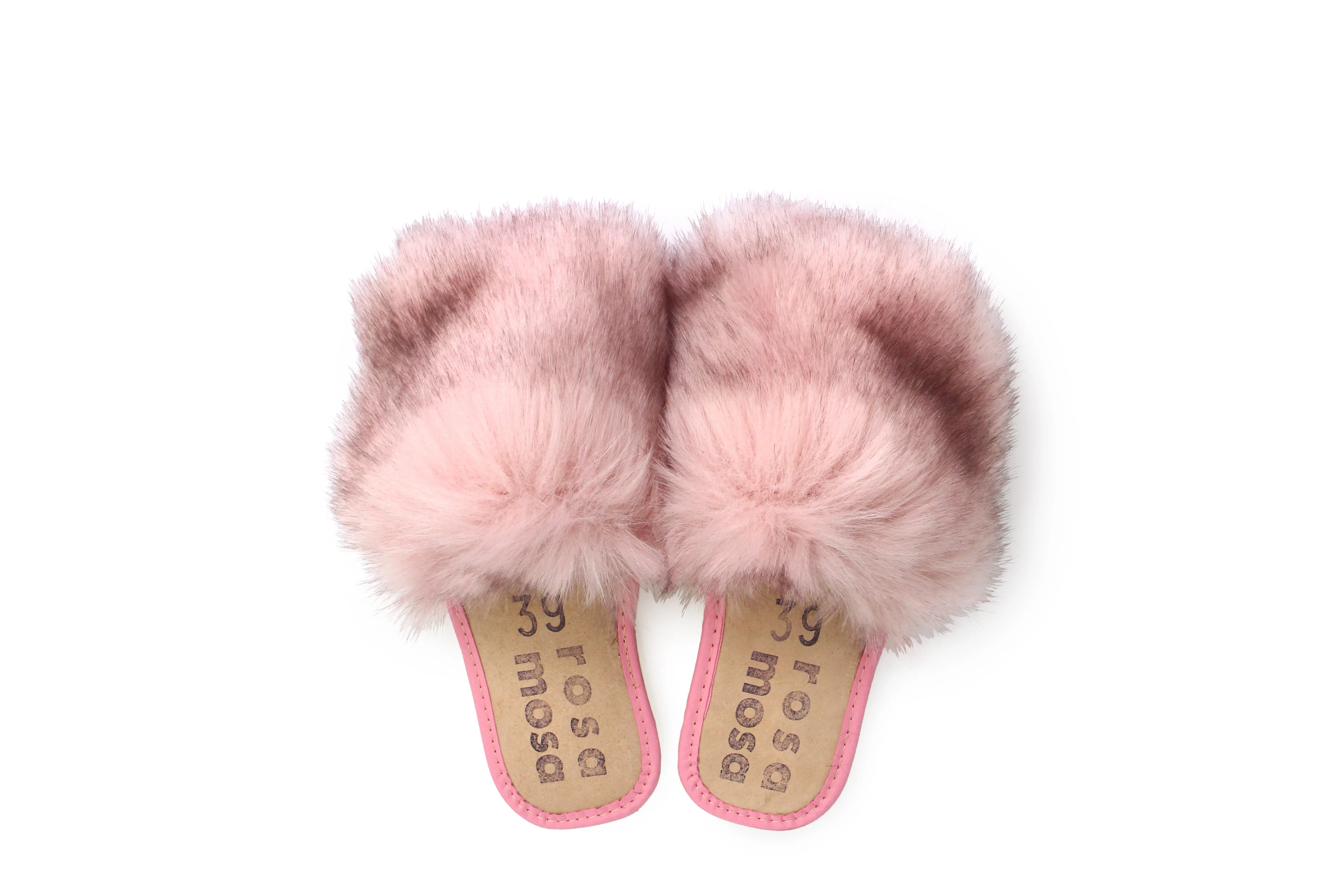 Faux Fur Slippers   Rose