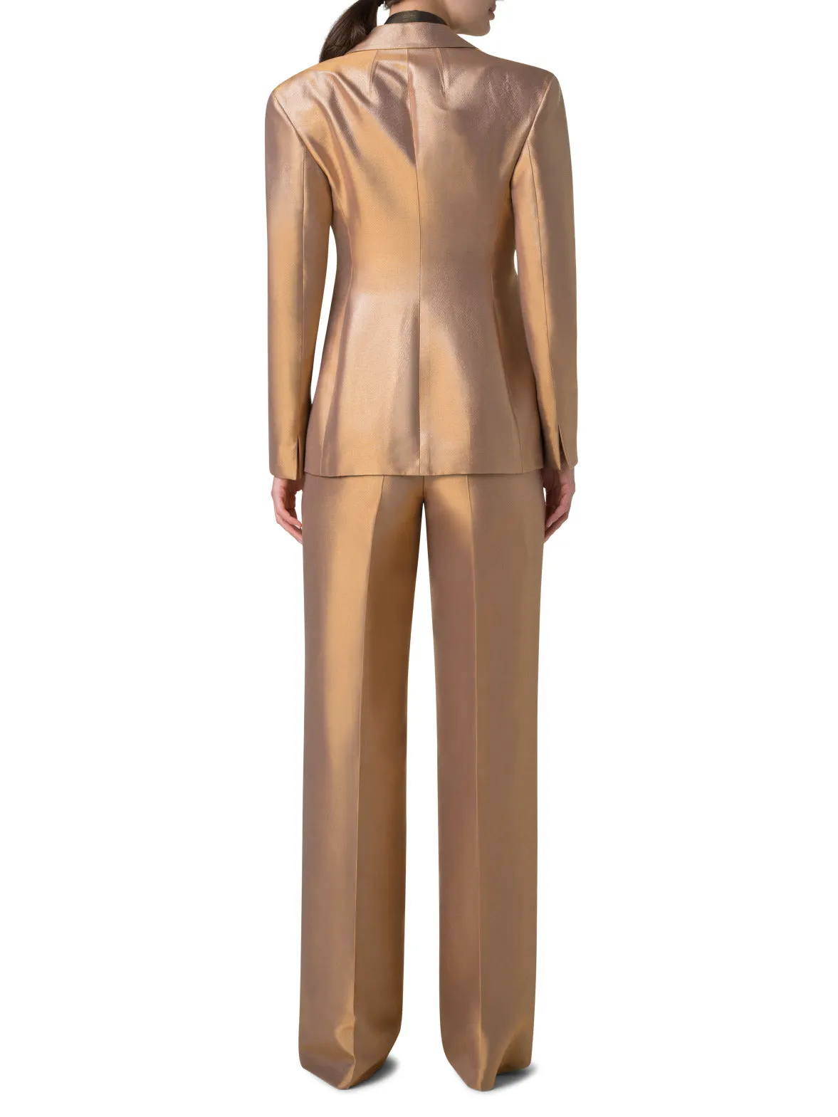 Fitted Single Breasted Jacket in Golden Lurex