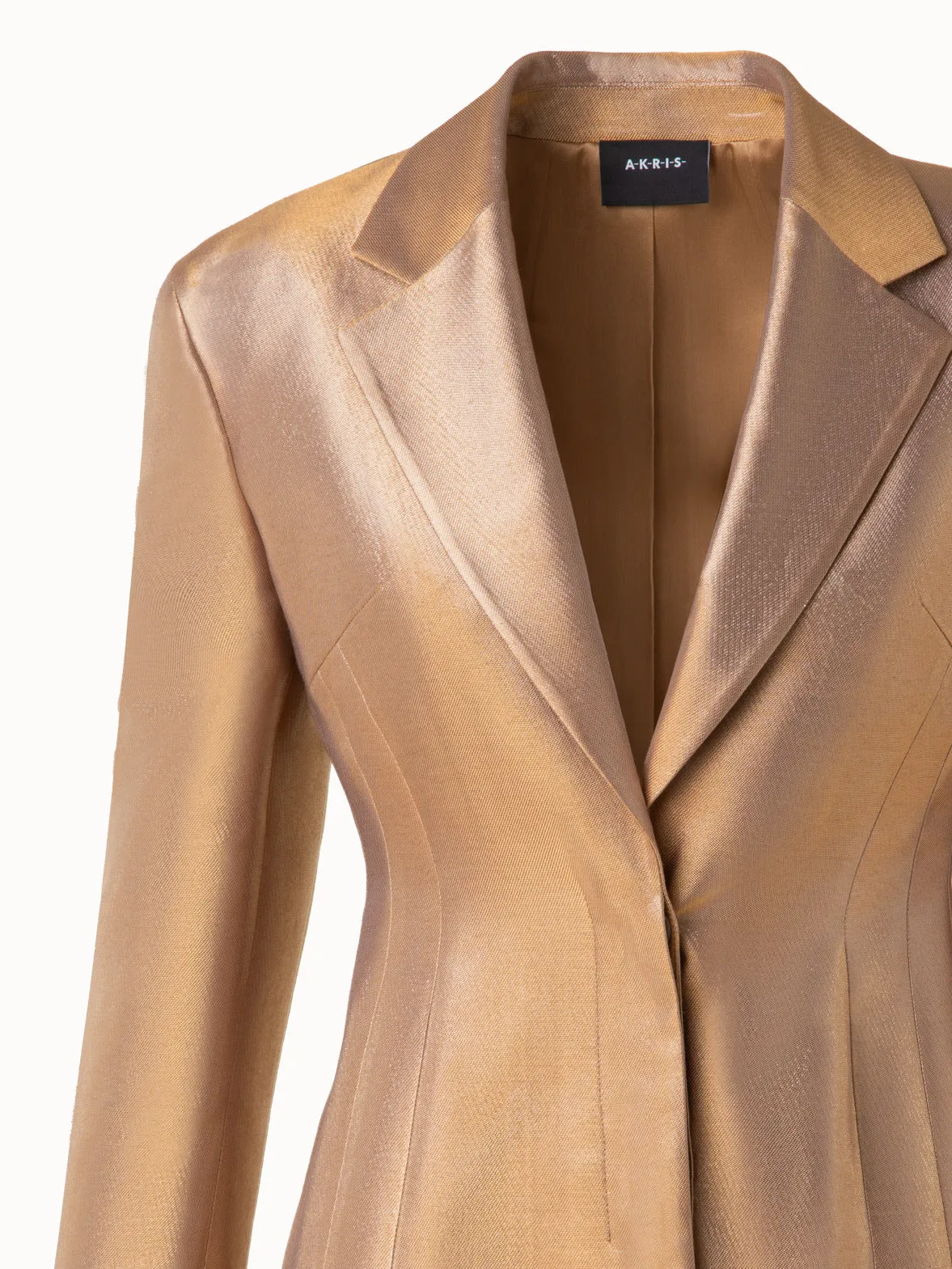 Fitted Single Breasted Jacket in Golden Lurex