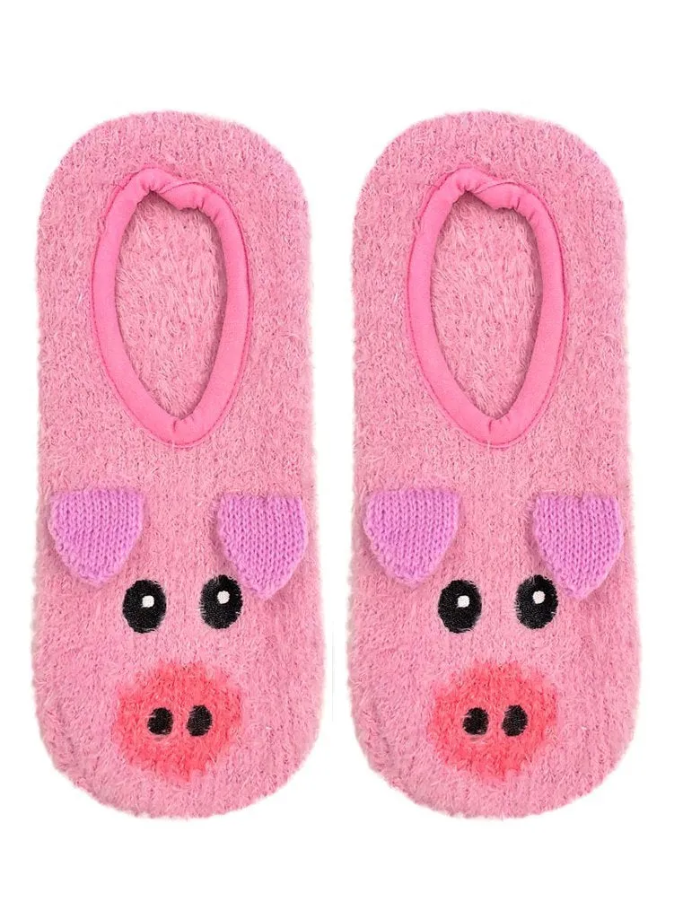 Fuzzy Pig Slippers