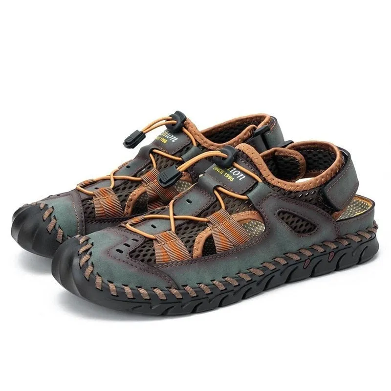 Hot Summer Men's Sandals Outdoor Mesh Sandals Soft Clogs Men Sandals Slides Handmade Dropship Sandals Roman Outdoor Slippers