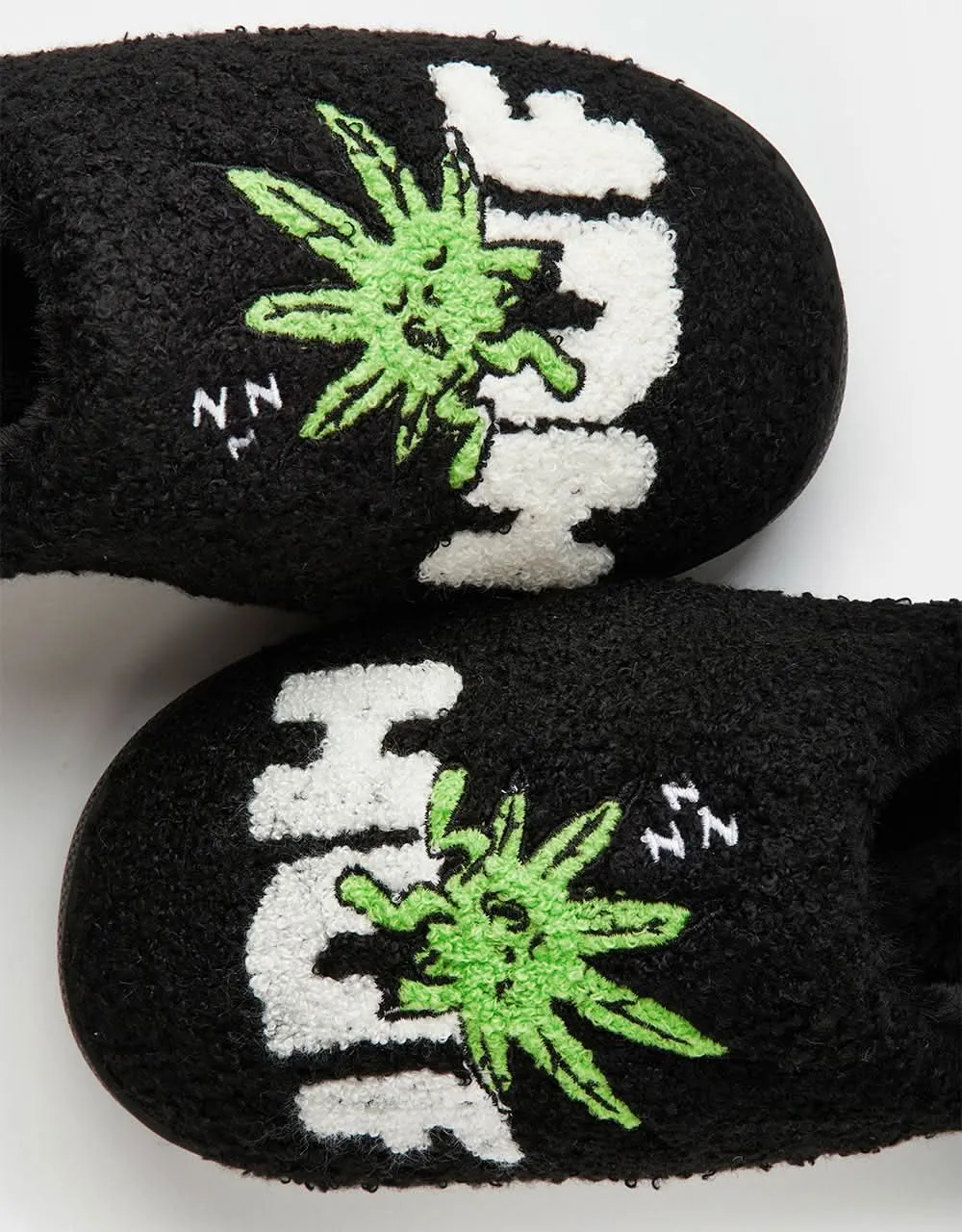 HUF Fuzzy Slippers - Black