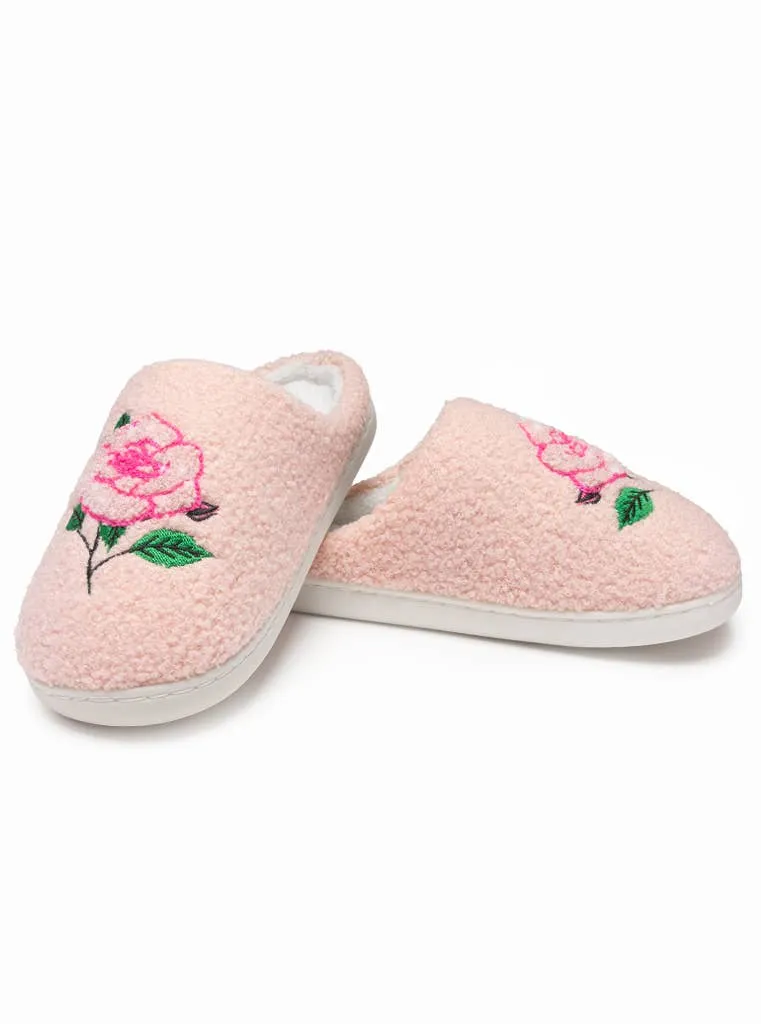 Indoor / Outdoor Slippers - Roses - Pink: S/M