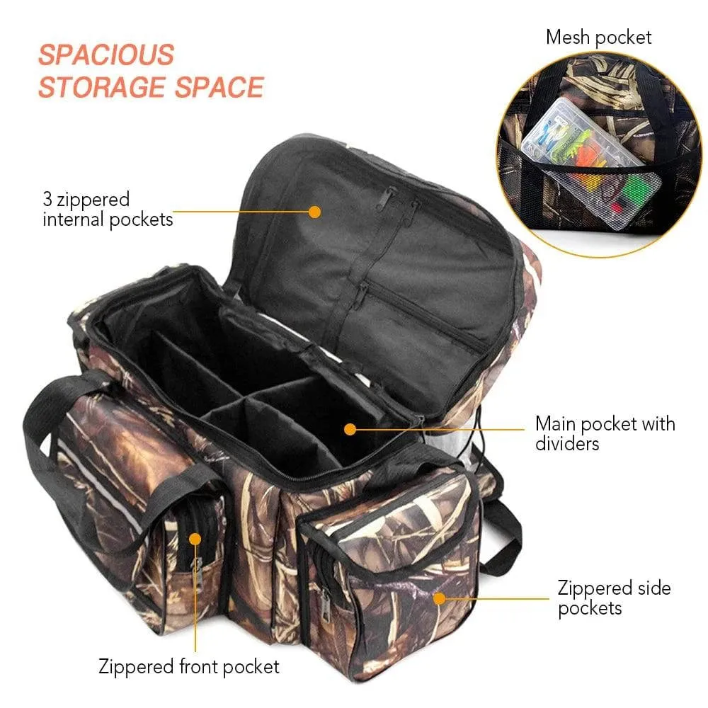 Large Capacity Fishing Tackle Bag Waterproof Fishing Tackle Storage Bag Case Outdoor Travel Hunting Shoulder Bag Pack