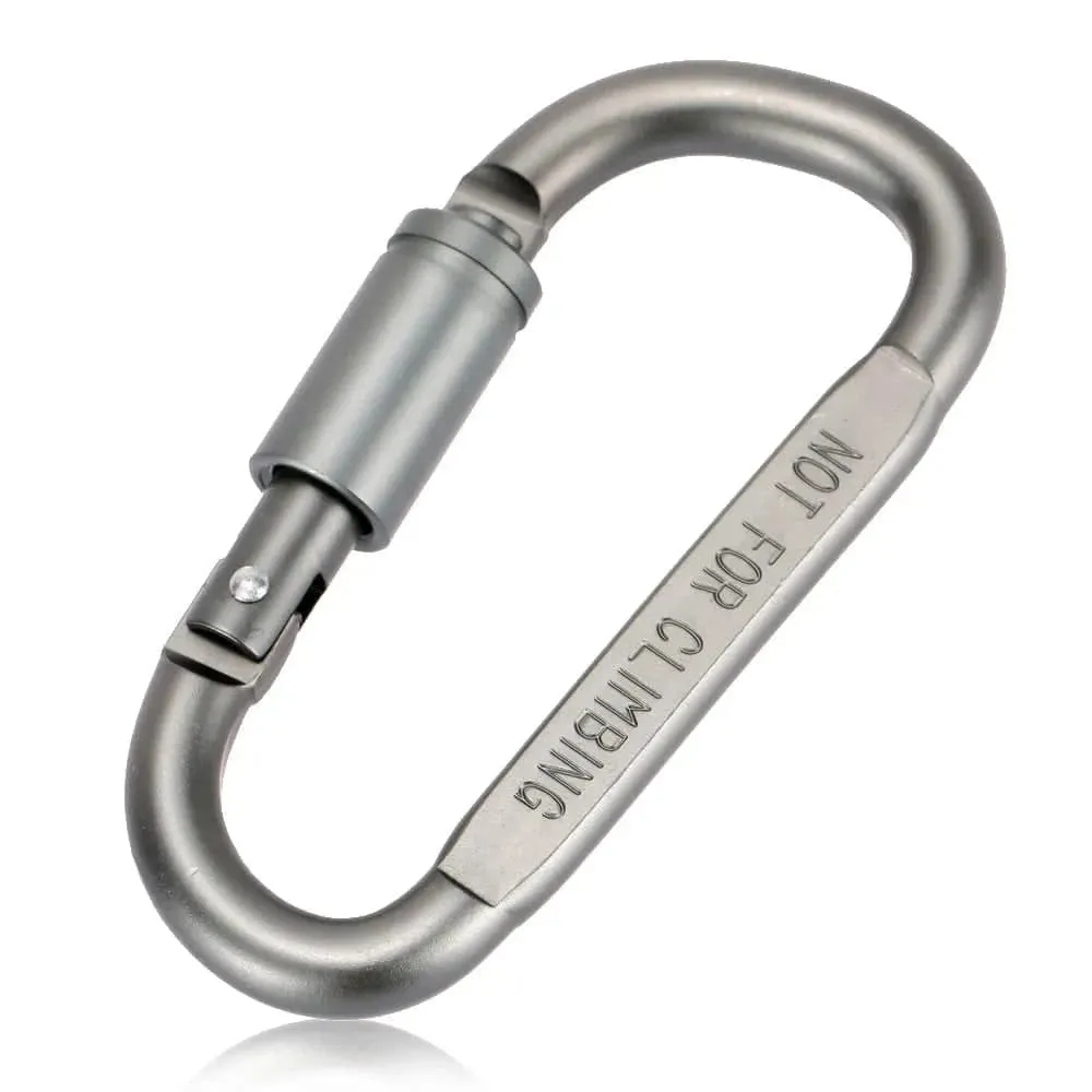 Lixada Aluminum Alloy Carabiner D-ring Key Chain Clip Locking Screw Hanging Snap Hook Buckle Carabine Camping Climbing Equipment