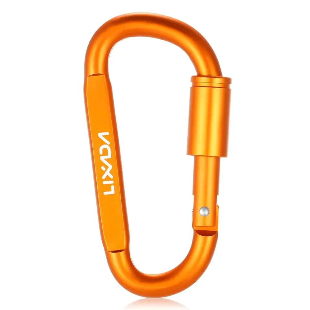 Lixada Aluminum Alloy Carabiner D-ring Key Chain Clip Locking Screw Hanging Snap Hook Buckle Carabine Camping Climbing Equipment