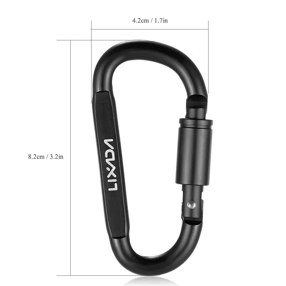 Lixada Aluminum Alloy Carabiner D-ring Key Chain Clip Locking Screw Hanging Snap Hook Buckle Carabine Camping Climbing Equipment