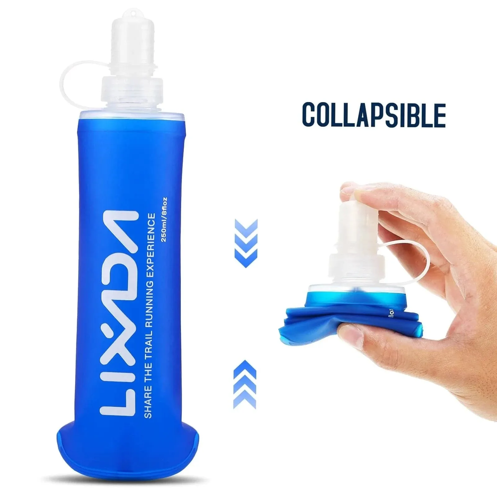 Lixada Soft Bottle Folding BPA Free Hydration Water Bottle for Outdoor Running Hiking Cycling