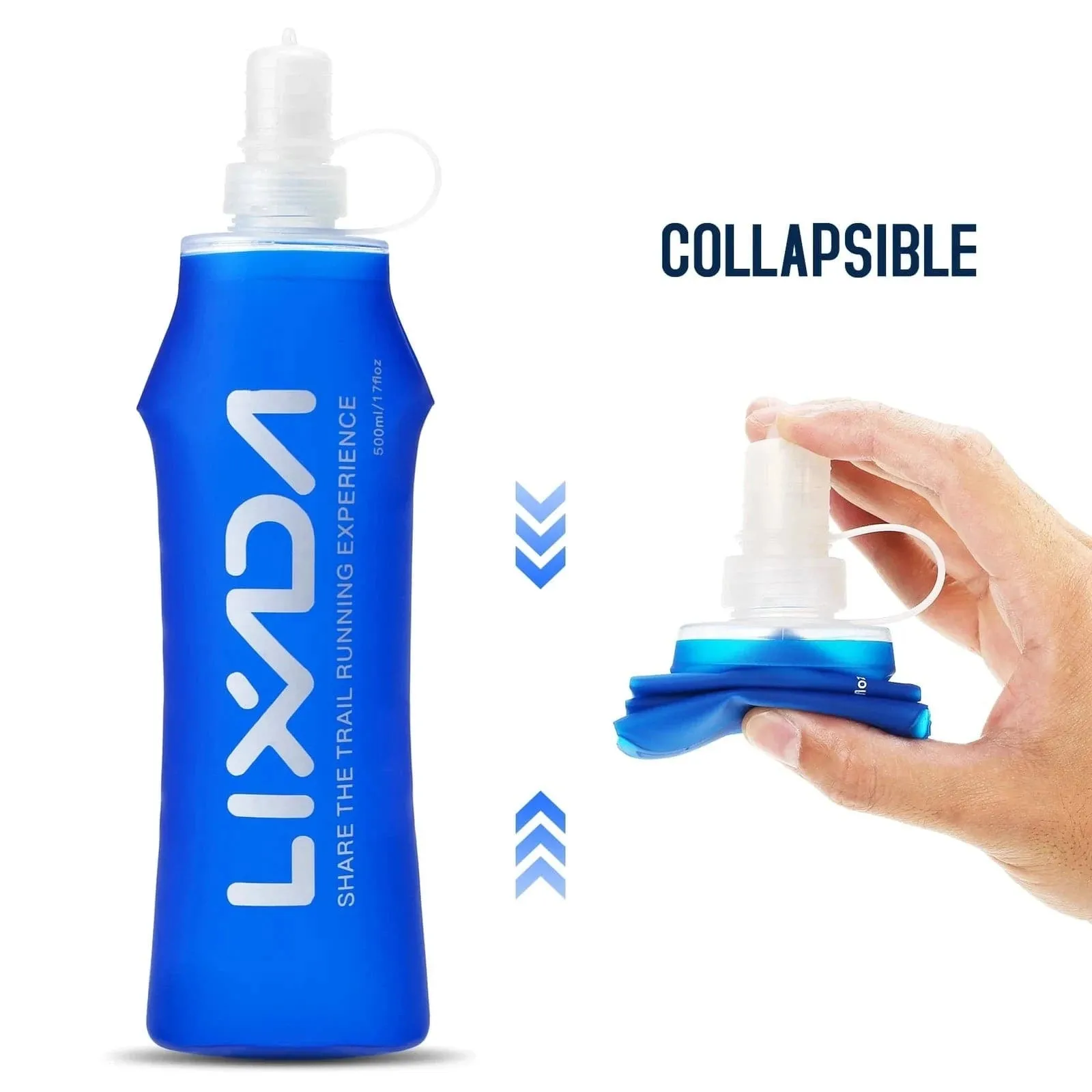 Lixada Soft Bottle Folding BPA Free Hydration Water Bottle for Outdoor Running Hiking Cycling