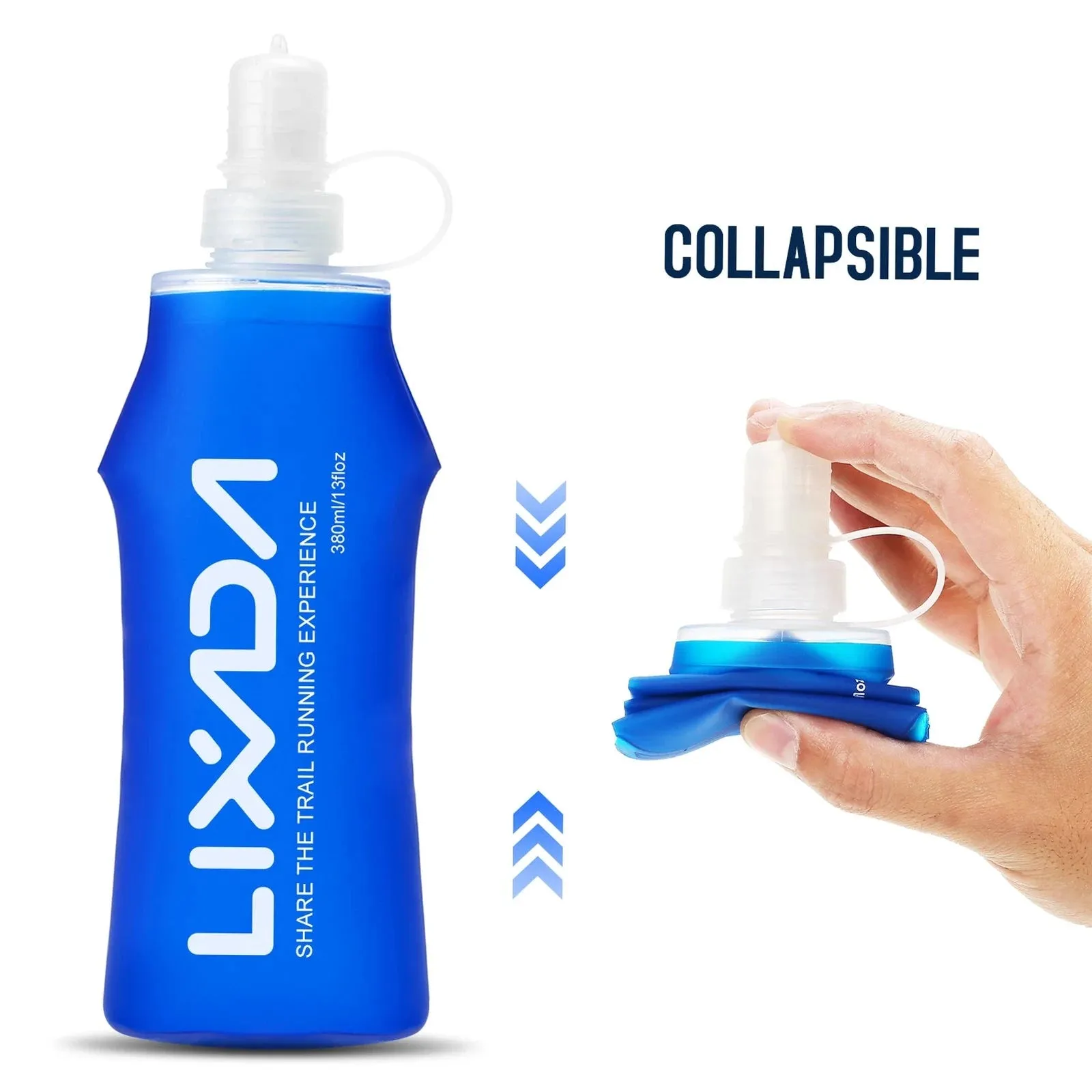 Lixada Soft Bottle Folding BPA Free Hydration Water Bottle for Outdoor Running Hiking Cycling