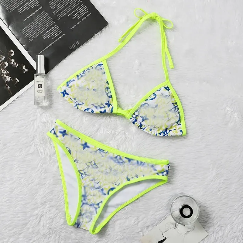 Luxury Designer Swimsuit with Captivating Letter Print