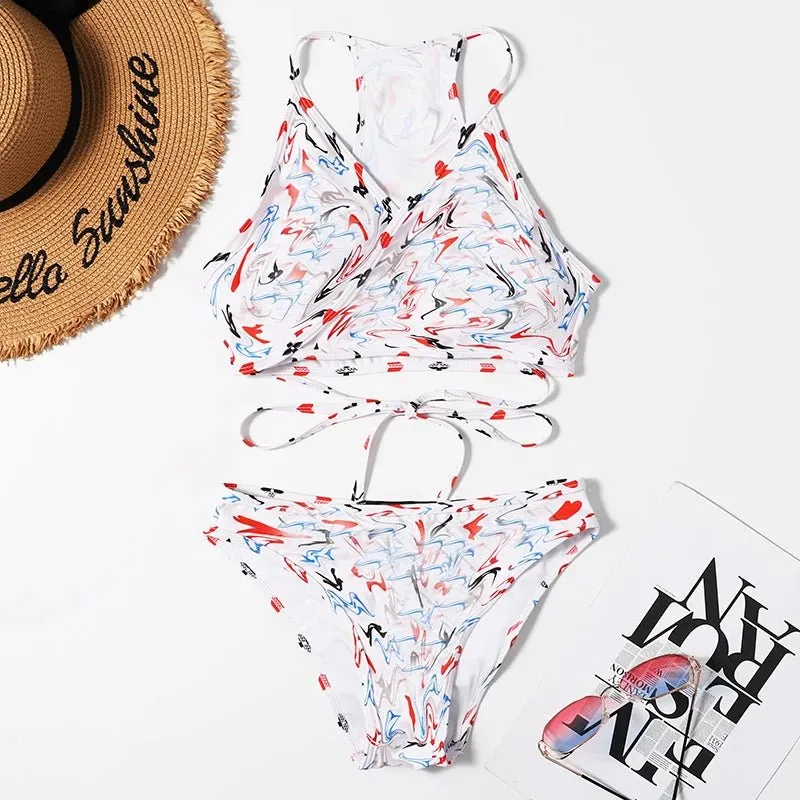 Luxury Designer Swimsuit with Captivating Letter Print