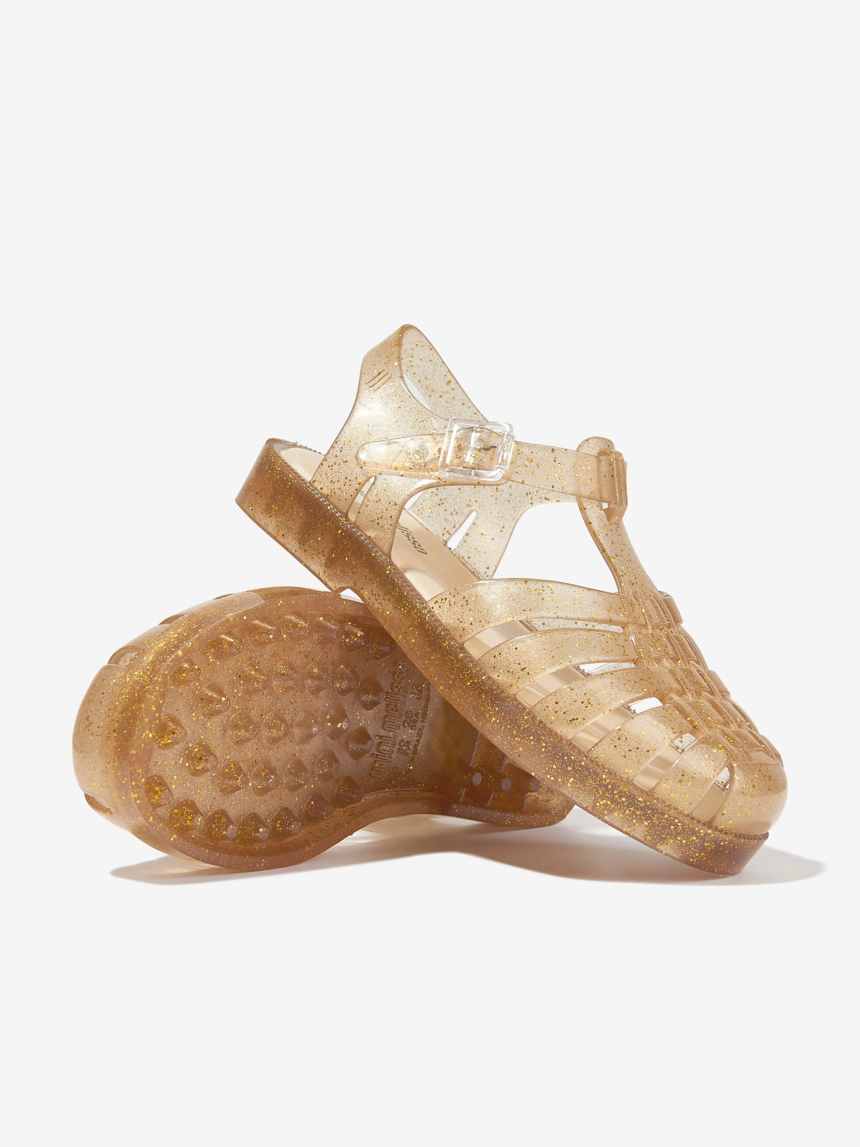 Mini Melissa Girls Possession Shiny Sandals in Gold