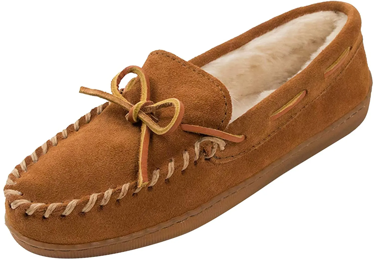 Minnetonka Men's Pile Lined Hardsole Moccasin