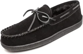 Minnetonka Men's Pile Lined Hardsole Moccasin