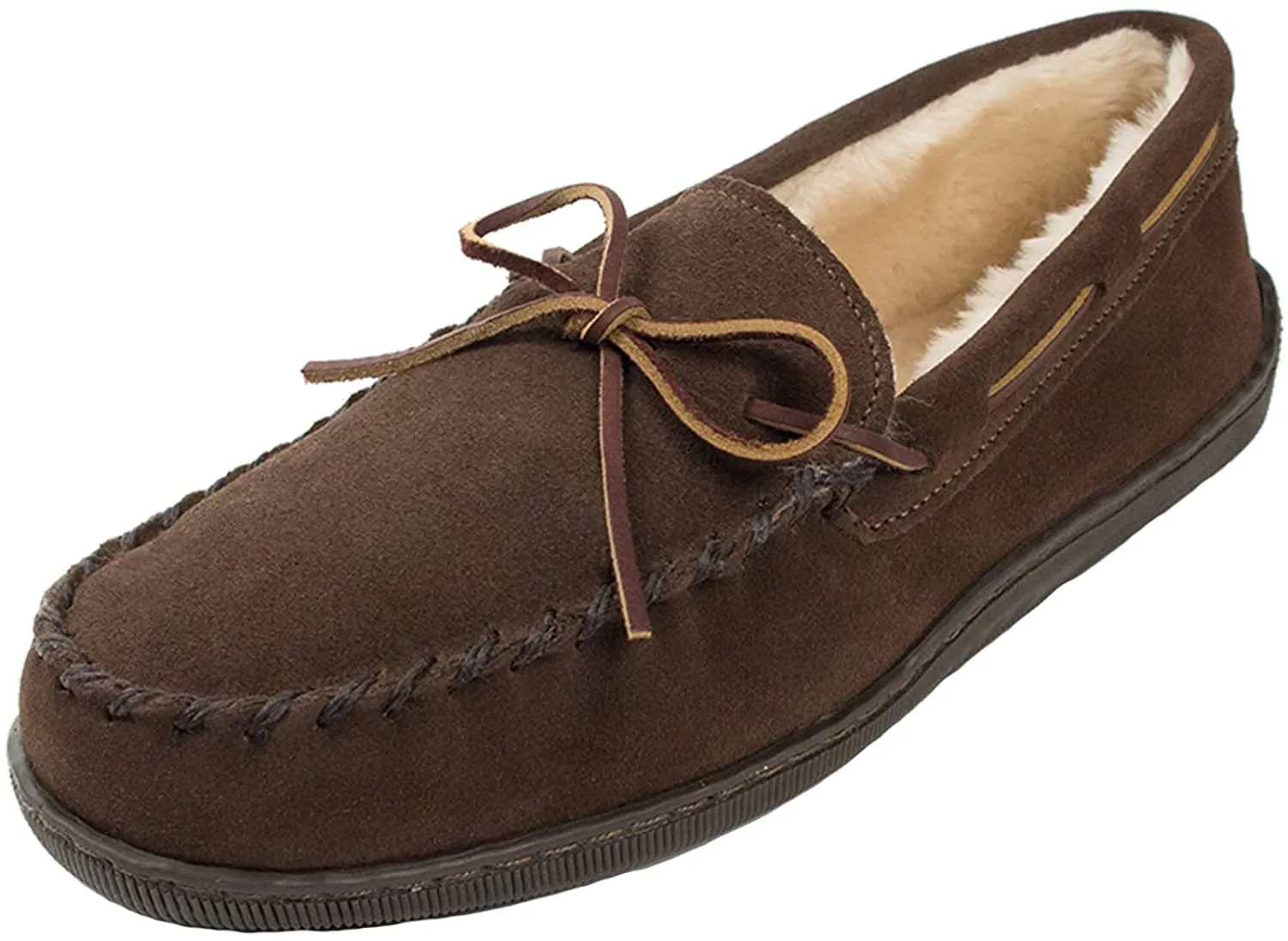 Minnetonka Men's Pile Lined Hardsole Moccasin