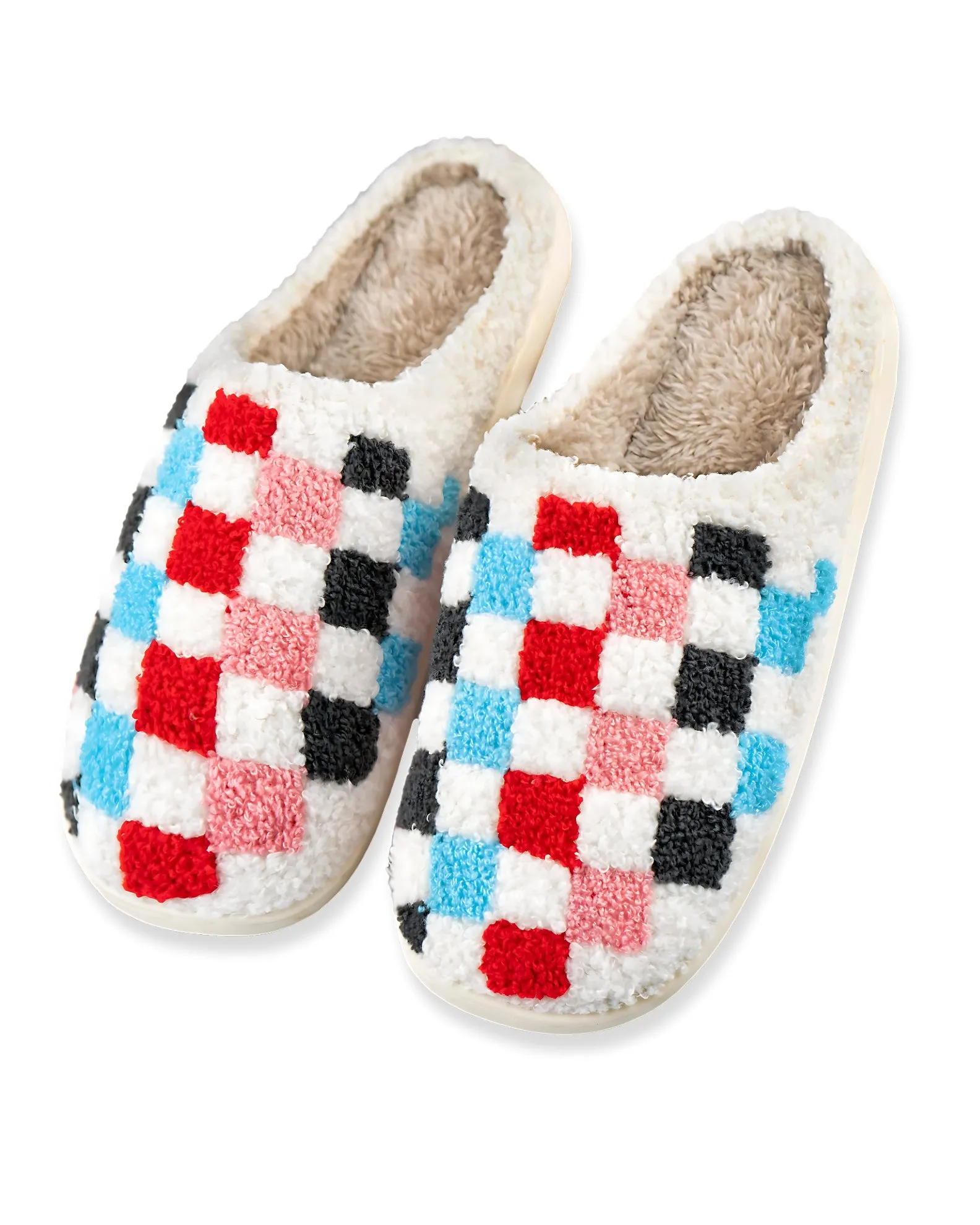 Multi Color Checkers Slippers