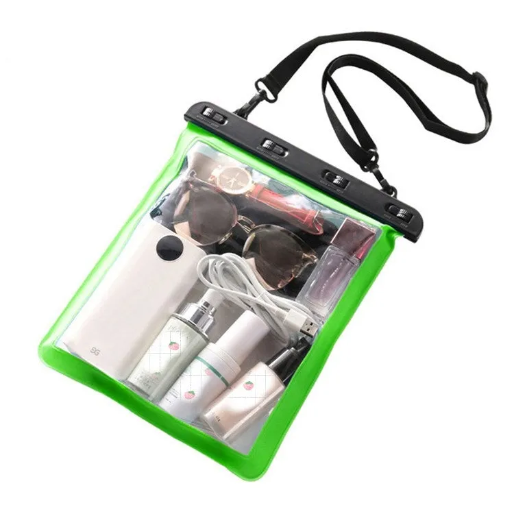 Multipurpose Single Shoulder Outdoor Transparent Waterproof Bag for Mobile Phone Small Objects(Green)