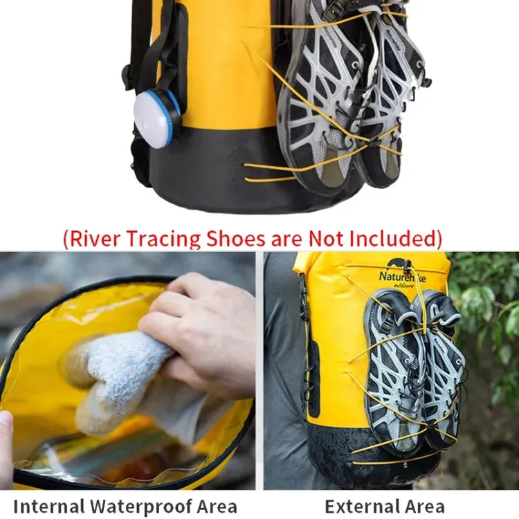 Naturehike Wet Dry IPX6 Waterproof Bag Outdoor Seaside Diving Swimming Rafting Equipment, Color: 30L Khaki