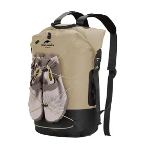 Naturehike Wet Dry IPX6 Waterproof Bag Outdoor Seaside Diving Swimming Rafting Equipment, Color: 40L Khaki