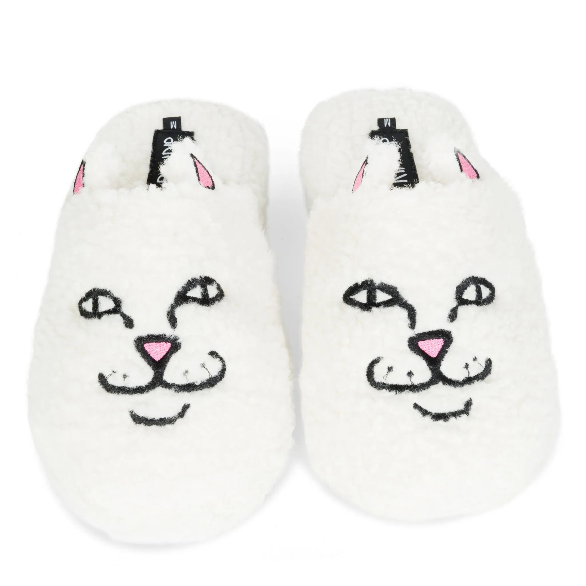 Nerm Face Fuzzy House Slippers (White)