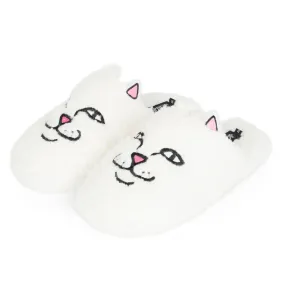 Nerm Face Fuzzy House Slippers (White)