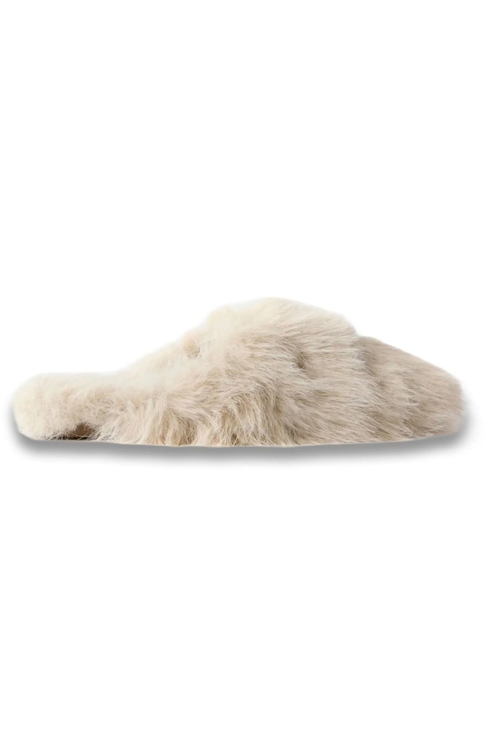 Neutral Faux Fur Mule Slippers