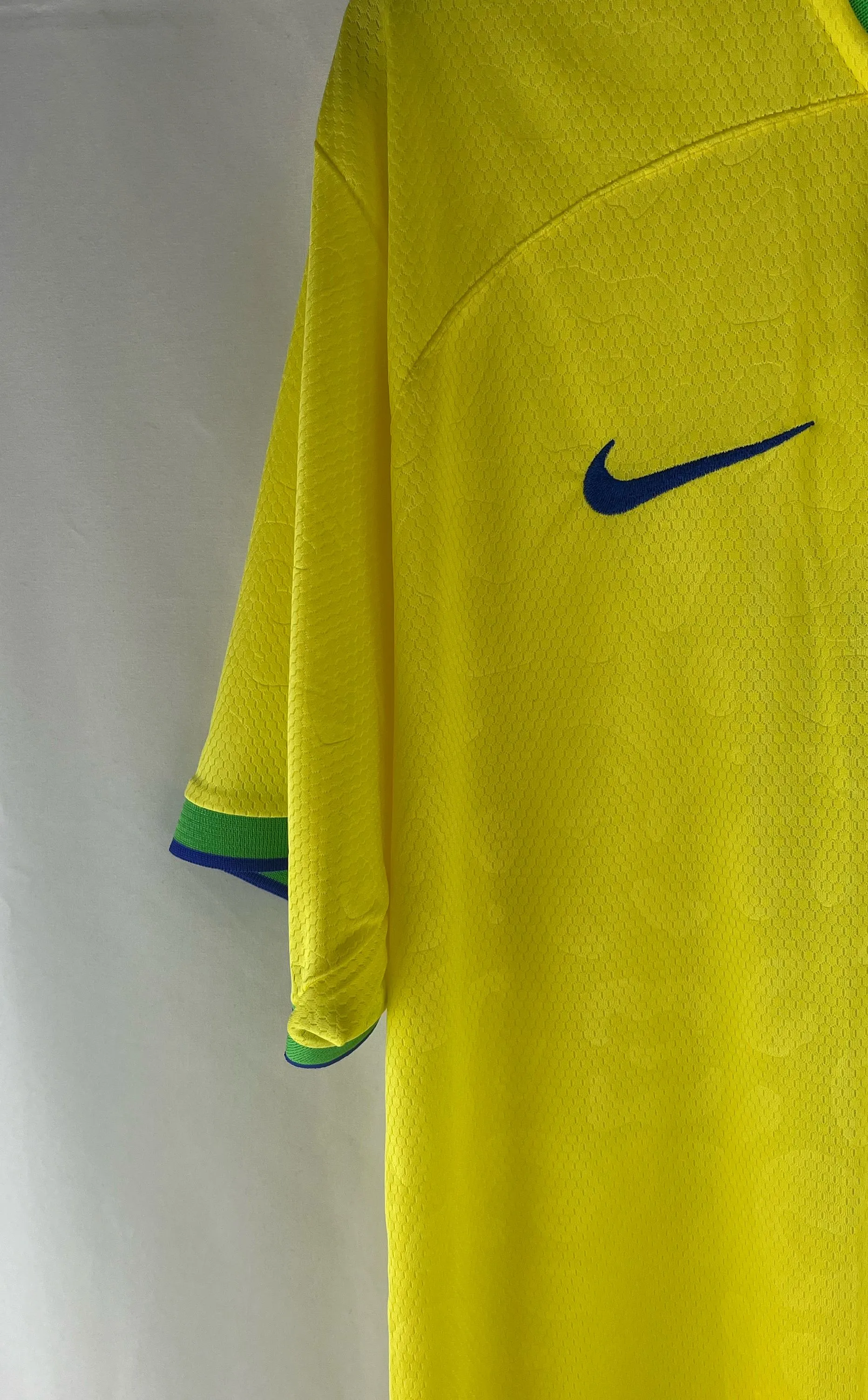 NIKE Men's Brazil National Soccer Team #10 Pele Jersey XL Dri-fit Yellow NWT