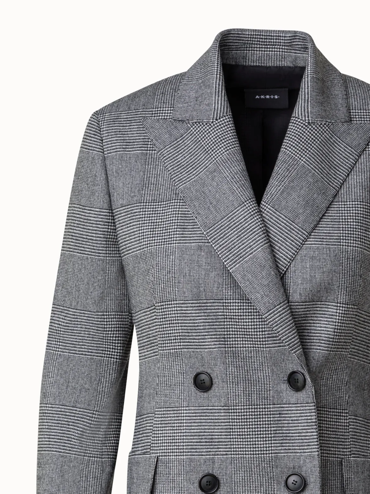 Prince of Wales Checked Jacket in Wool Cashmere