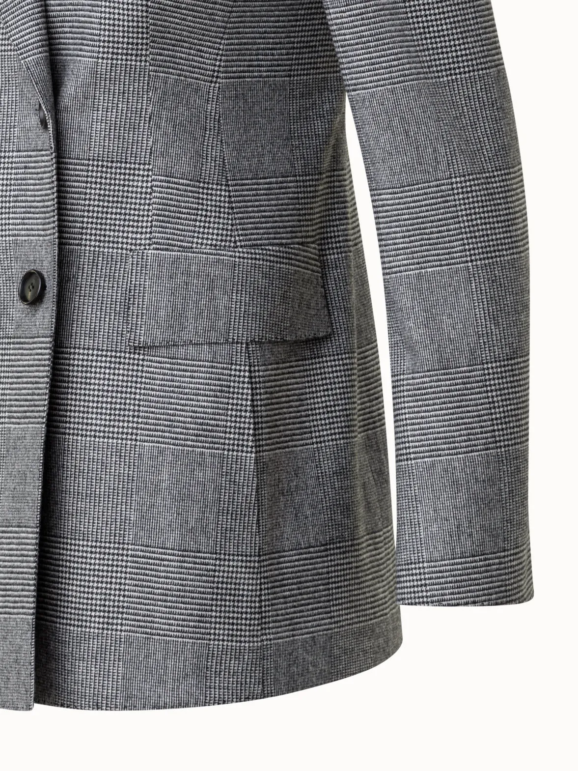 Prince of Wales Checked Jacket in Wool Cashmere