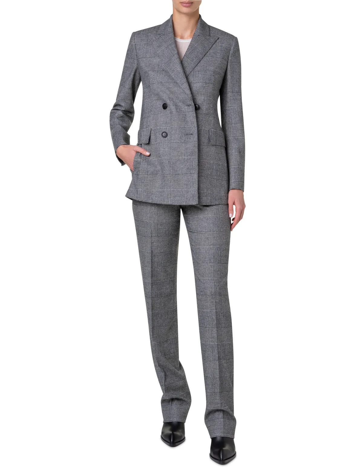 Prince of Wales Checked Jacket in Wool Cashmere