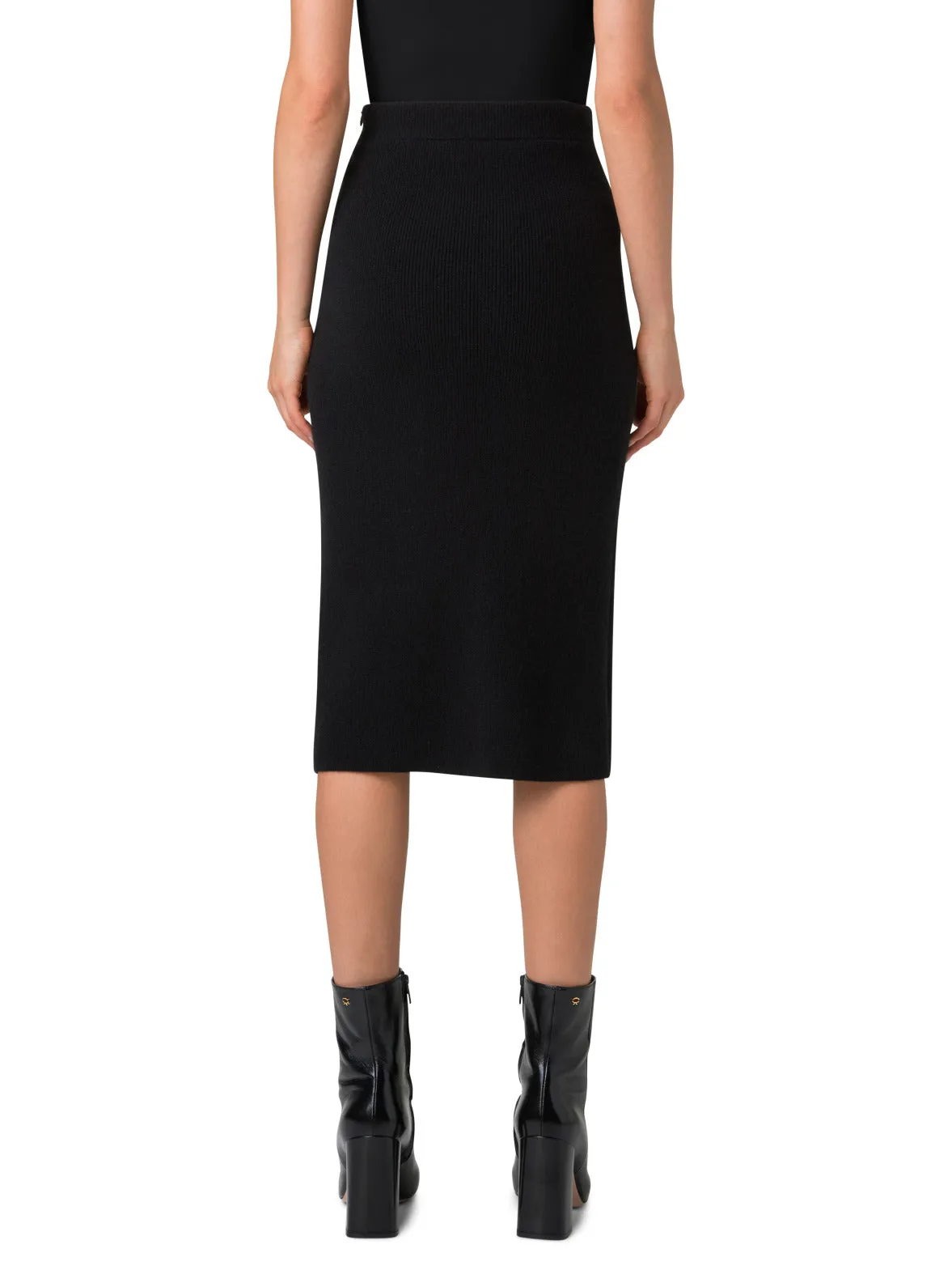 Ribbed Cashmere Knit Skirt