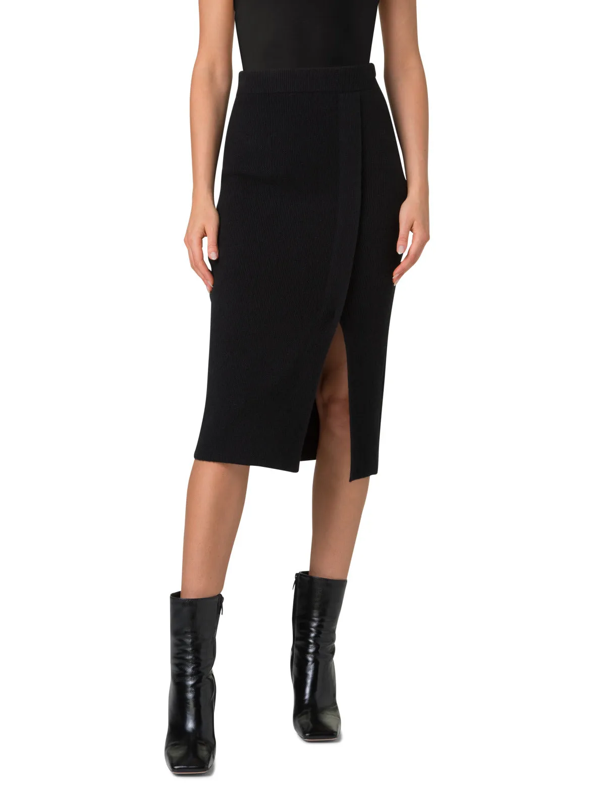 Ribbed Cashmere Knit Skirt