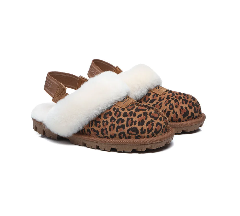 Sheepskin Wool Removable Strap Slingback Slippers Suzie